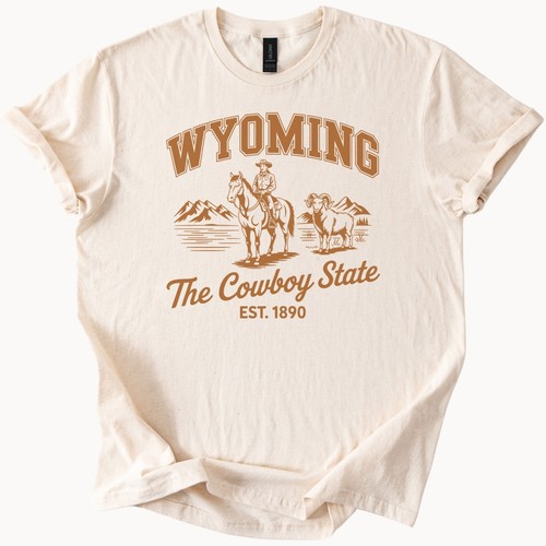 Wyoming cowboy state tee - wyoming,