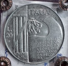 20 LIRE 1928 ELMETTO SPL