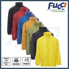 GIACCA A VENTO UOMO IMPERMEABILE CON CAPPUCCIO INVERNALE GIUBBOTTO LEGGERO K WAY