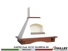 Cappa Parete Rustica OLIMPIA 60 Legno Frassino o Tiglio Grezzo + MOTORE 420 m³/h