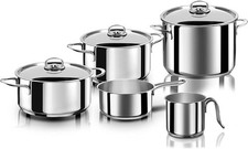 Aeternum Bialetti Batteria di pentole Divina Acciaio 8 Pz color Argento