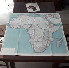 AFRICA - Grande carta geografica Touring -  Scala  1 : 8 000 000 - C.T.I. 1940