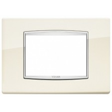 VIMAR EIKON PLACCA CLASSIC METALLO 20653.02 3M BIANCO ANTICO