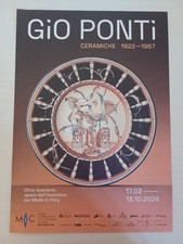 Gio Ponti Ceramiche 1922-1967 manifesto pubblicitario mostra 2024 33x23 cm