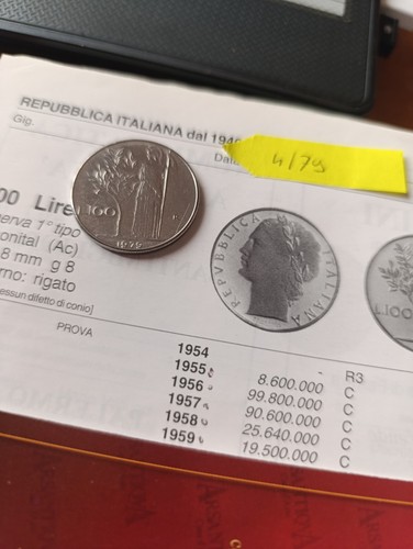 Moneta 100 lire - moneta, del