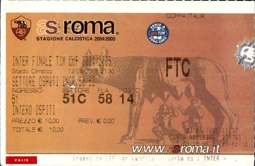 Biglietto stadio roma - as,