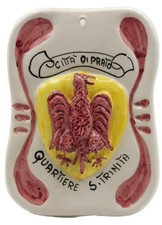 targa ceramica bitossi prato quartiere  s.trinità g.p croce d'oro 1989 souvenir