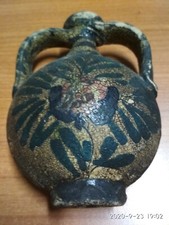 Antica Fiaschetta Siciliana in Ceramica di Caltagirone - Vintage fine '800