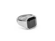 Anello uomo onice nero argento
