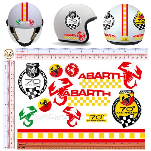 Abarth adesivi casco striscia