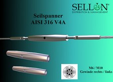 Tendicavo Supporto-Corda Drahtseilverbinder Seilspannung Inox Aisi 316 V4A