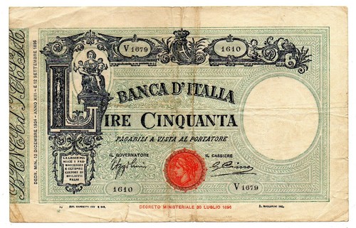 Banconota cinquanta lire - banconota, 50