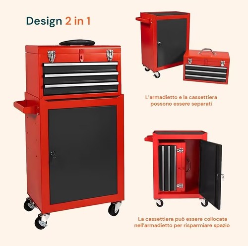 Carrello portautensili rosso - portautensili,