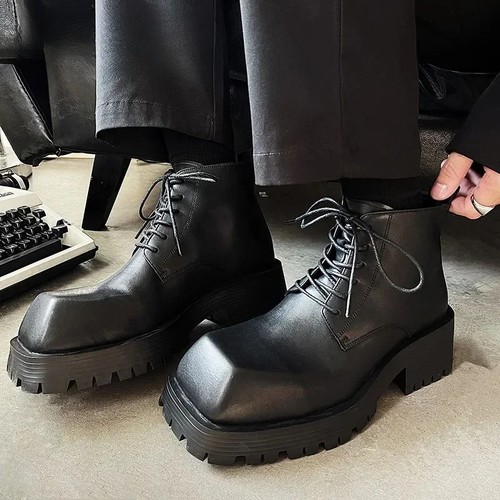 Scarpe uomo alte pelle testa