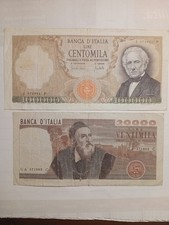 Banconote 100.000 lire Manzoni e 20.000 lire Tiziano