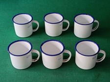 SET LOTTO 6 TAZZINE IN FERROSMALTO FERRO SMALTO SMALTATO VINTAGE ANNI '50. CS72