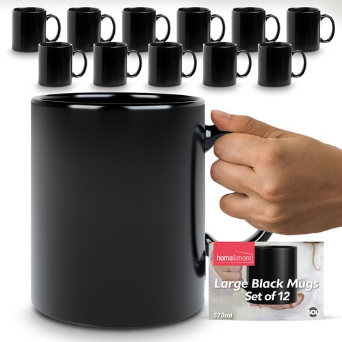 Extra large big mug black - 1-12,