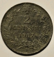 REGNO D'ITALIA 2 centesimi 1907 MOLTO RARA Vittorio Emanuele III