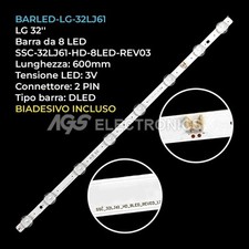 BARRA STRIP LED TV LG AGF79038201 SSC-32LJ61-HD-8LED-REV03-170224