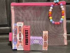 Benefit Cosmetics Beauty Set 6 Pezzi con Borsa Prodotti Sopracciglia Maschera Mascara NUOVO