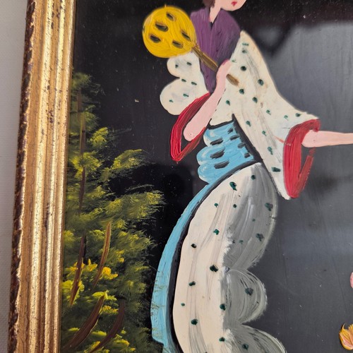Piccolo quadro olio - , vetro