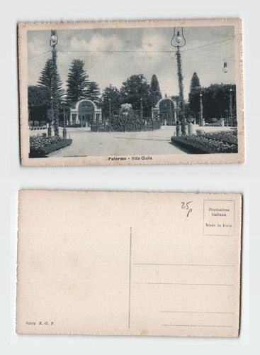Vintage postcard palermo villa - vintage,