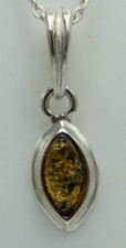 Pendente In Ambra 925 Argento