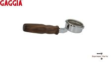 Gaggia Portafiltro Senza Fondo Manico in Legno di Noce 58mm 21g Cestello