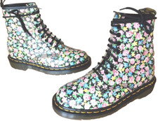 Stivali vintage Dr Martens 1460 rosso bianco giallo arancione UK 4 EU 37 blu verde rosa