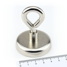 1 MAGNETE AD OCCHIELLO AL NEODIMIO POWER D48mm NDFEB FINO A 80 KG SUPER FORTE OCCHIELLO MAGNETICO