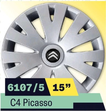 Kit serie 4 copricerchi coppe ruota 15" per Citroen C4 PICASSO cod 6107/5