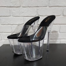 Pleaser FLAMINGO-801 sandalo con plateau scorrevole 8 pollici trasparente taglia 11