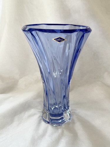 Vaso cristallo vetro blu - 12",