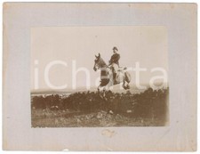 1900 ca Area di ROMA (?) EQUITAZIONE - Cavallo al salto *Foto 21x16 cm