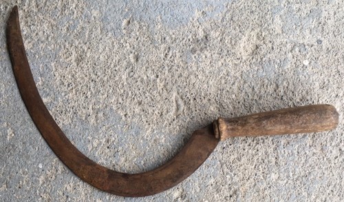 Antico coltello curvo manico - antico,