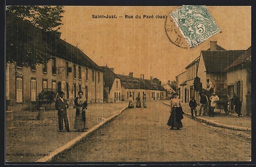 Cpa saint just rue pavé - cpa, du