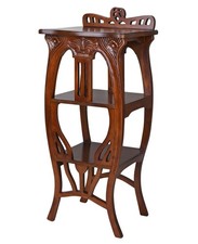 Tavolino Stile Liberty Mogano Tavolo Mensola Note Scaffale IN Legno Massiccio