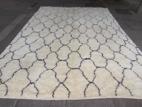 Tappeto grande vintage fatto - tappeto,