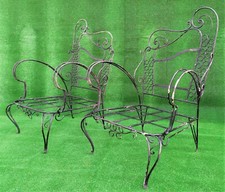 COPPIA POLTRONE IN VERO FERRO PIENO BATTUTO A MANO - ARTIGIANALE - DA GIARDINO