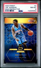 PSA 8/25 Joe Johnson 2002-03 Topps Finest Gold rifrattore #4 soli