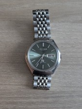 Orologio Uomo Vintage Citizen Quartz Crystron - Quadrante Verde Sunburst