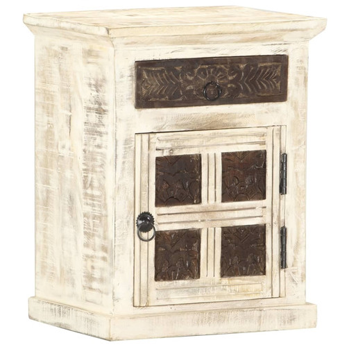 Comodino bianco legno - ,