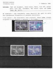 1948 VATICANO Serie di 2 Francobolli Posta Aerea “TOBIA" nuovi con gomma, cer...