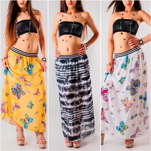 Gonna lunga donna estiva fiore - lunga,