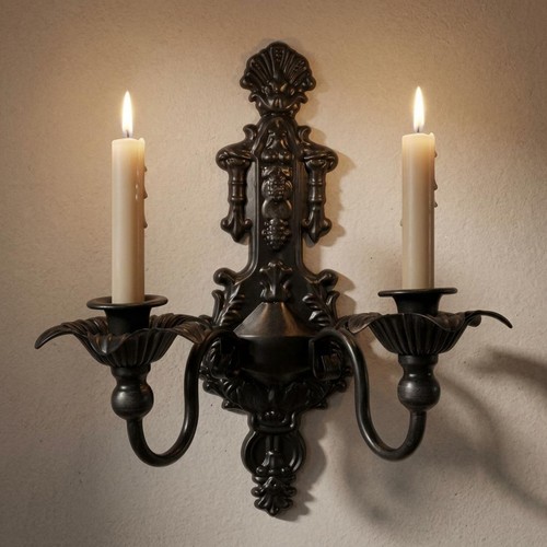 Applique portacandele nera - applique,
