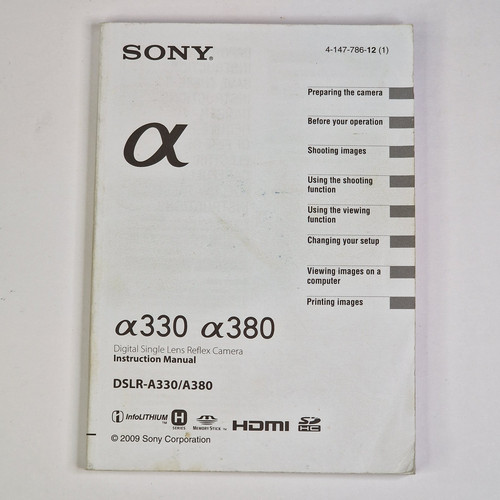 Sony alpha a330 a380 - alpha,