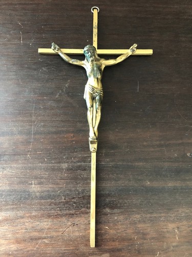 Crocifisso ottone vintage - , anni