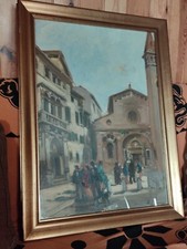 Quadro olio su tela Chiesa di San Nicolò di Padova 50X70 Angelo Tommasi.