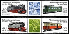 Germania DDR 1984 Treni Trasporto Vapore Ferrovie Carrozze Passeggeri libbre MNH