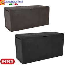 Cassapanca Panchina Baule Contenitore Portaoggetti KETER 270Litri Effetto RATTAN